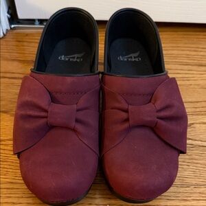 Dansko Burgundy Bow Slip-On Shoes